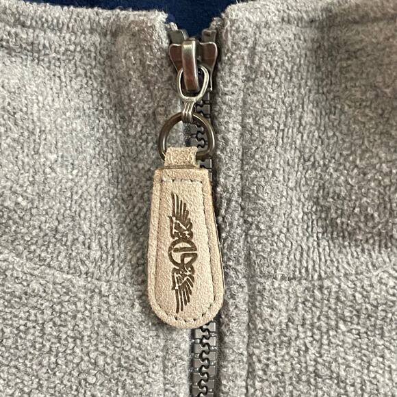 90s Vintage Straight Down L USA pullover sweater preppy gray embroidered - Picture 6 of 10